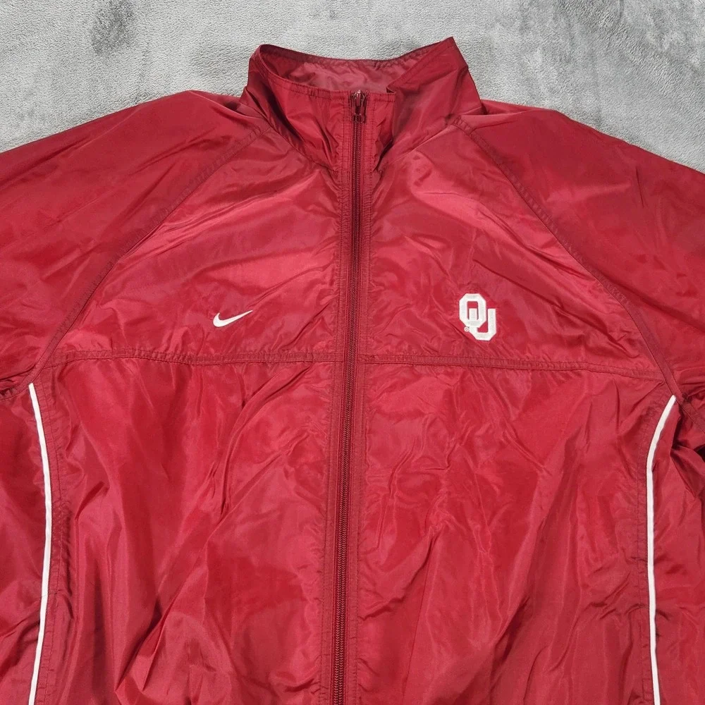 Vintage Oklahoma Sooners Jacket‎ Mens XL Red NCAA Football Nike Windbreaker